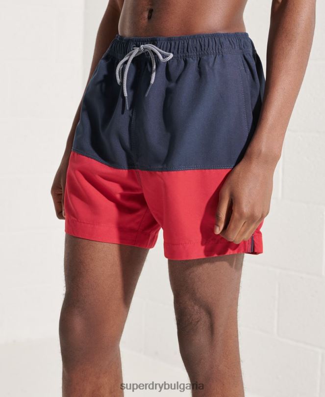 Superdry облекло N00H434 военноморски флот мъже три серии бански шорти