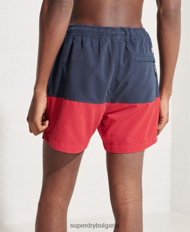 Superdry облекло N00H434 военноморски флот мъже три серии бански шорти