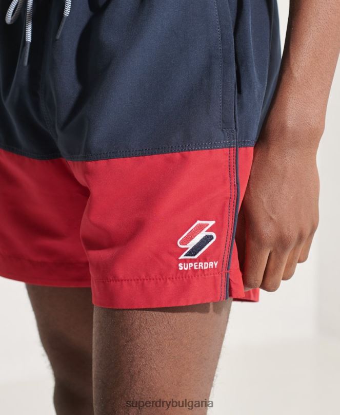 Superdry облекло N00H434 военноморски флот мъже три серии бански шорти