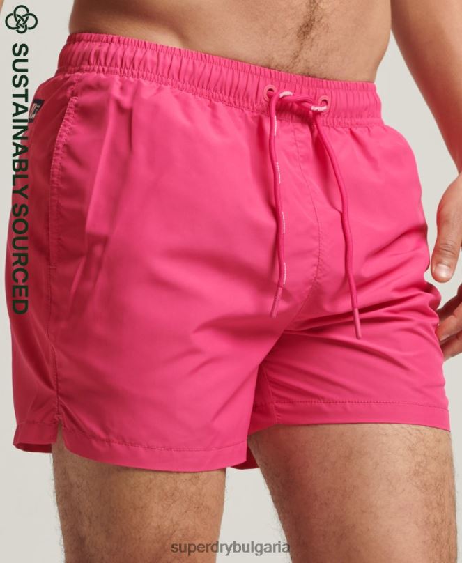 Superdry облекло N00H435 розово мъже код етерични 15 инча рециклирани бански шорти