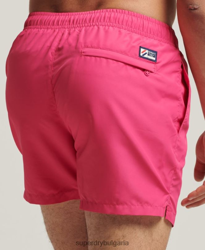 Superdry облекло N00H435 розово мъже код етерични 15 инча рециклирани бански шорти