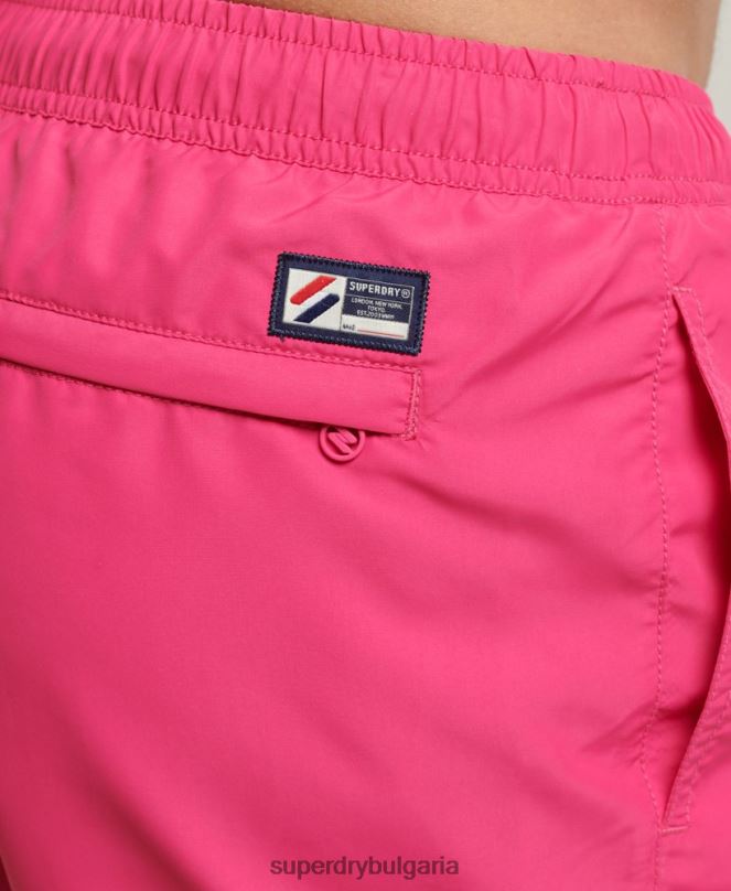 Superdry облекло N00H435 розово мъже код етерични 15 инча рециклирани бански шорти
