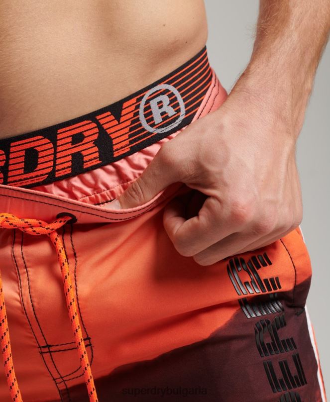 Superdry облекло N00H438 оранжево мъже държавни плувни шорти за волейбол