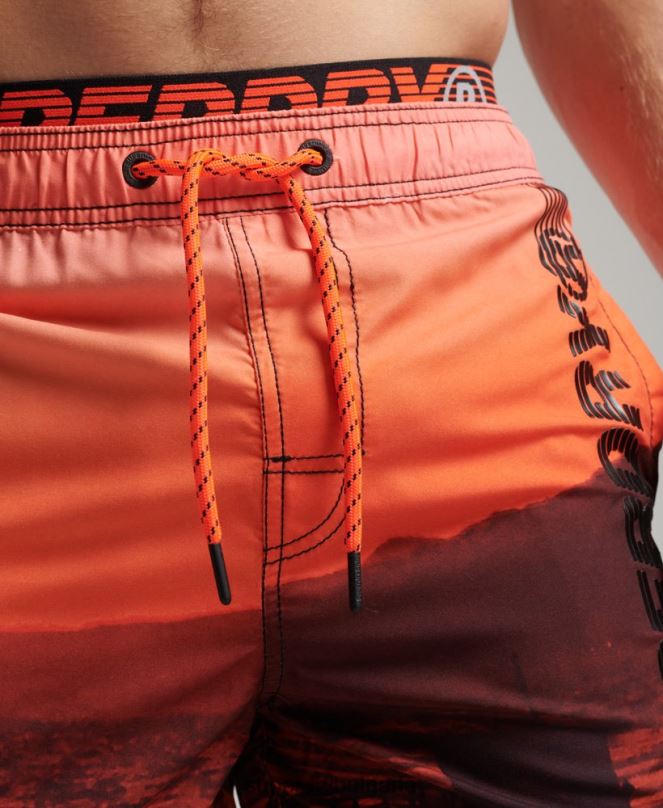Superdry облекло N00H438 оранжево мъже държавни плувни шорти за волейбол