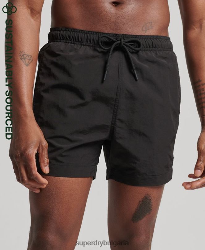 Superdry облекло N00H440 черен мъже студия рециклирани бански шорти