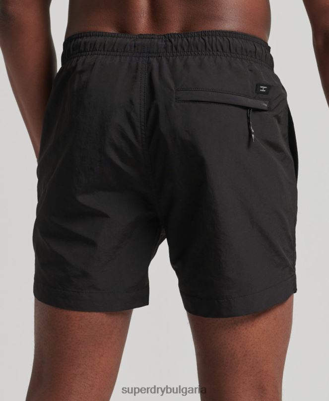 Superdry облекло N00H440 черен мъже студия рециклирани бански шорти