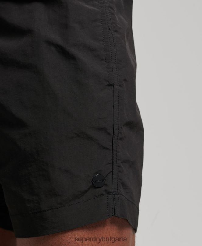 Superdry облекло N00H440 черен мъже студия рециклирани бански шорти