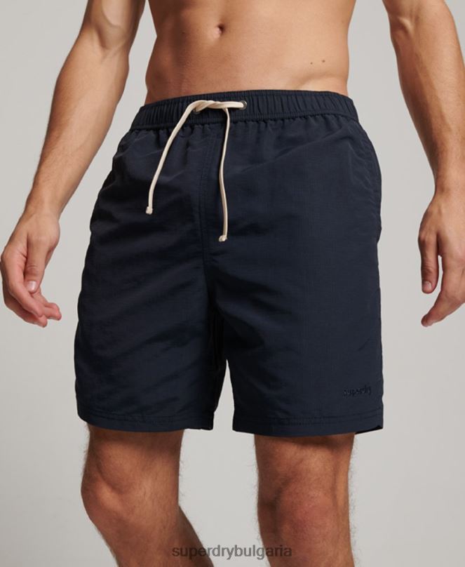 Superdry облекло N00H441 военноморски флот мъже рециклирани бански шорти ripstop