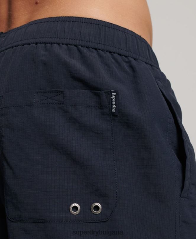 Superdry облекло N00H441 военноморски флот мъже рециклирани бански шорти ripstop