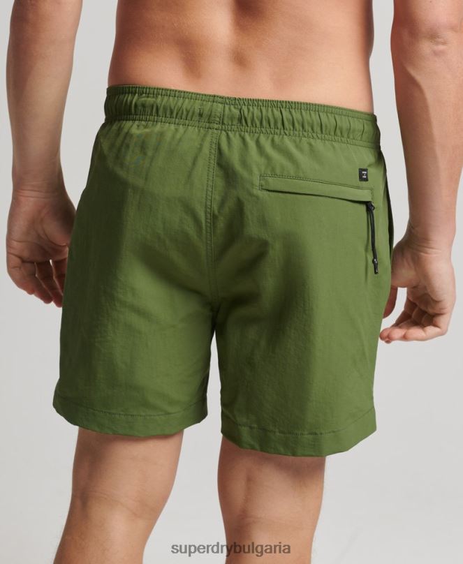 Superdry облекло N00H442 зелено мъже студия рециклирани бански шорти