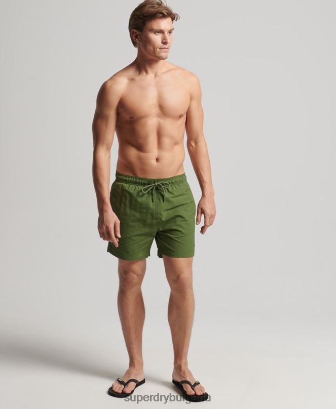 Superdry облекло N00H442 зелено мъже студия рециклирани бански шорти