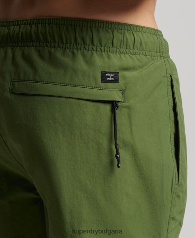Superdry облекло N00H442 зелено мъже студия рециклирани бански шорти