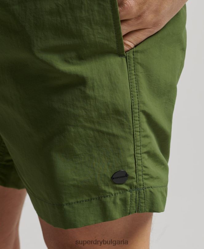 Superdry облекло N00H442 зелено мъже студия рециклирани бански шорти