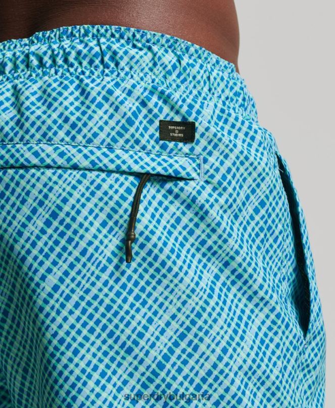 Superdry облекло N00H443 светло синьо мъже студия рециклирани бански шорти