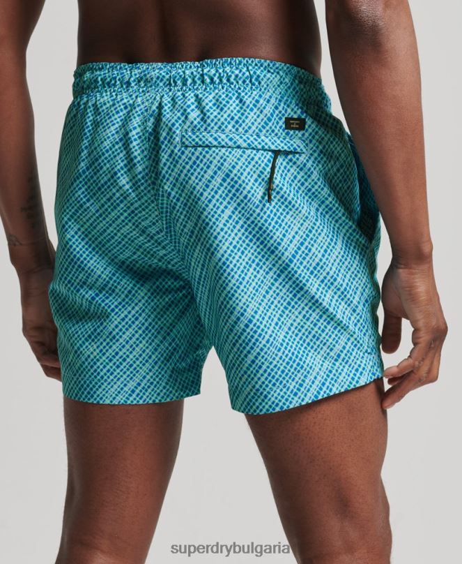 Superdry облекло N00H443 светло синьо мъже студия рециклирани бански шорти