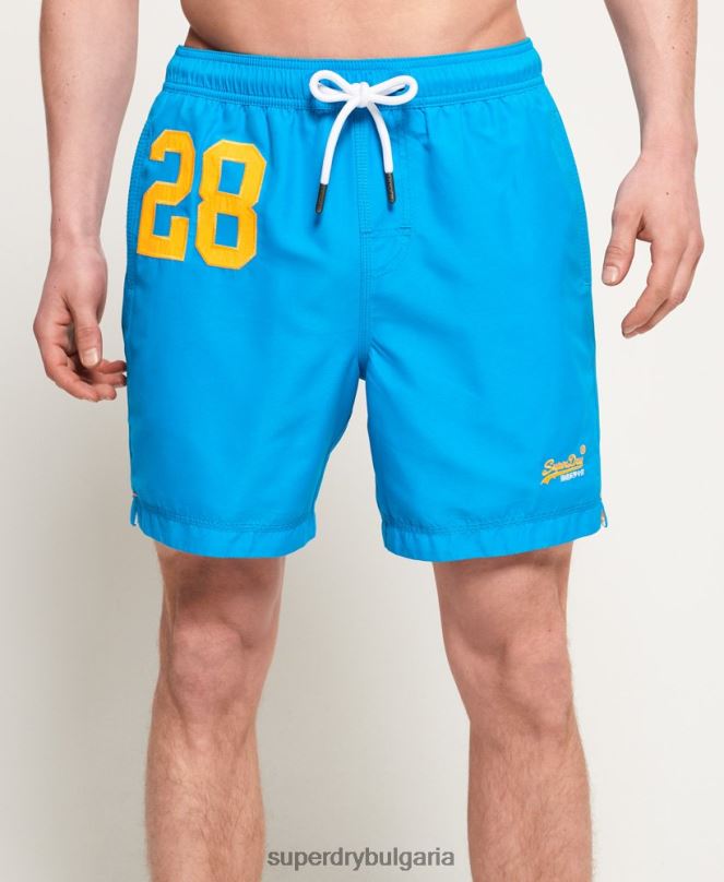 Superdry облекло N00H444 син мъже плувни шорти за водна топка