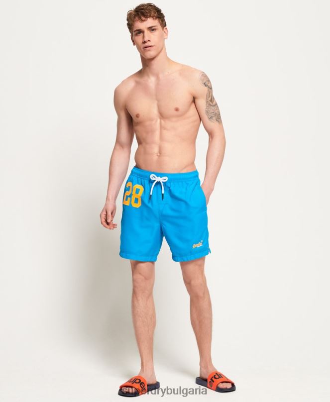 Superdry облекло N00H444 син мъже плувни шорти за водна топка