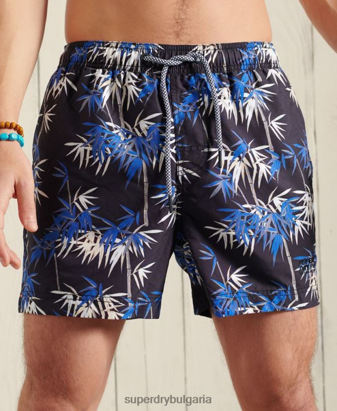 Superdry облекло N00H446 светло синьо мъже супер 5s шорти за плажен волейбол