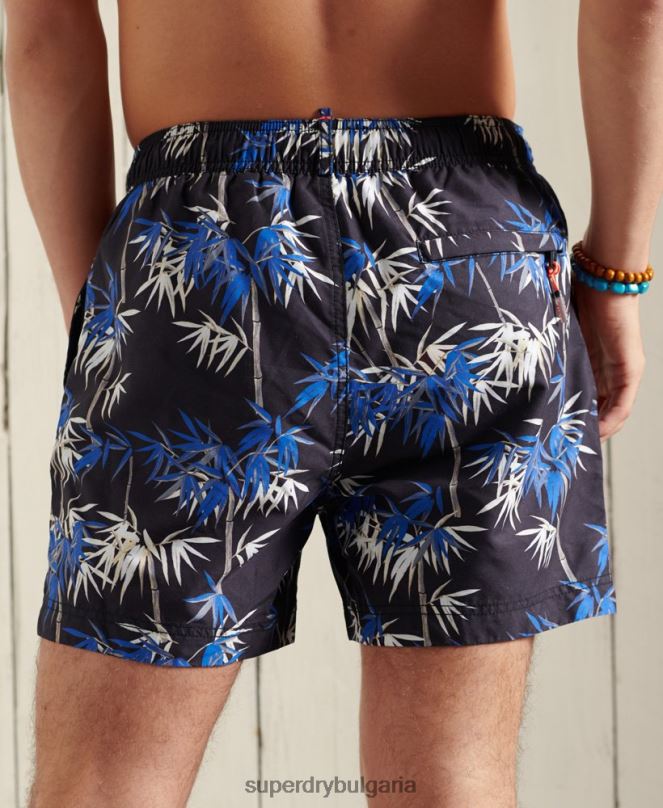 Superdry облекло N00H446 светло синьо мъже супер 5s шорти за плажен волейбол