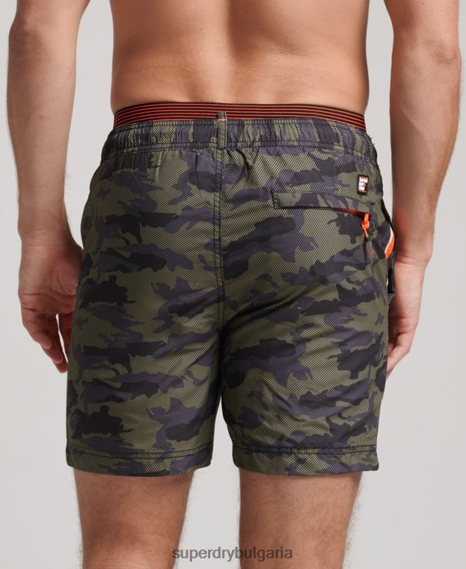 Superdry облекло N00H447 зелено мъже държавни плувни шорти за волейбол