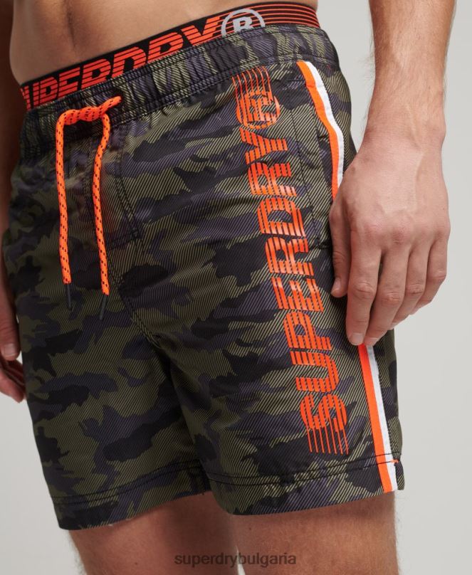 Superdry облекло N00H447 зелено мъже държавни плувни шорти за волейбол