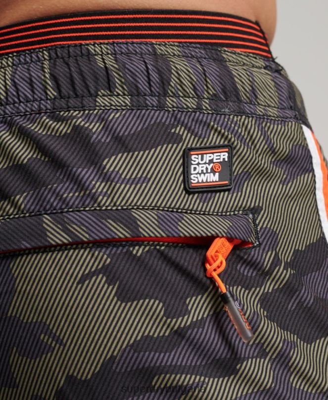 Superdry облекло N00H447 зелено мъже държавни плувни шорти за волейбол