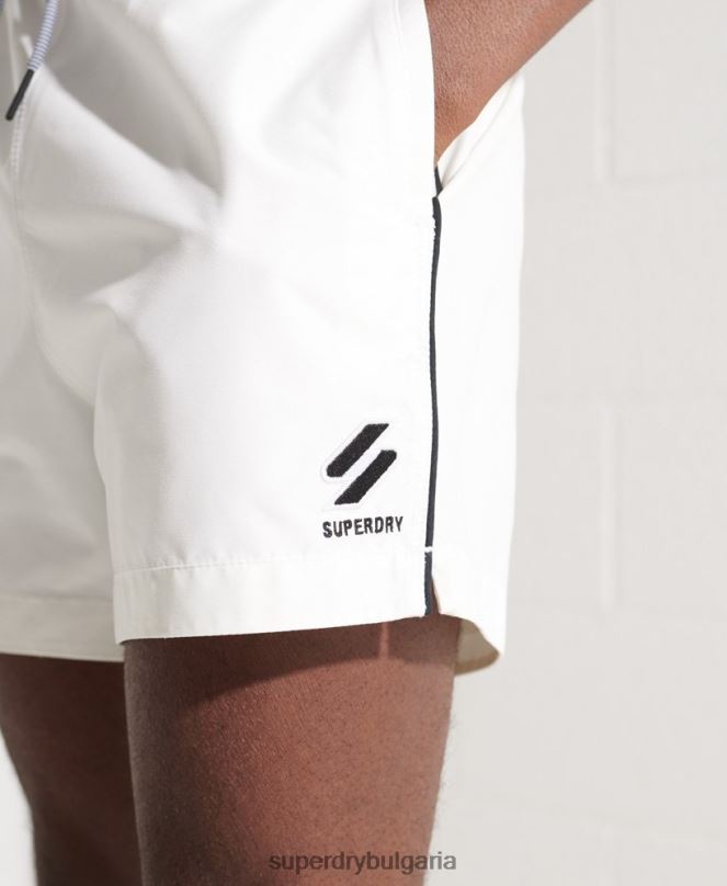 Superdry облекло N00H448 бяло мъже три серии бански шорти