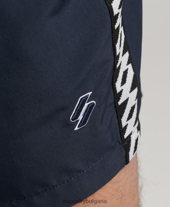 Superdry облекло N00H450 военноморски флот мъже лента 15 инча рециклирани бански шорти