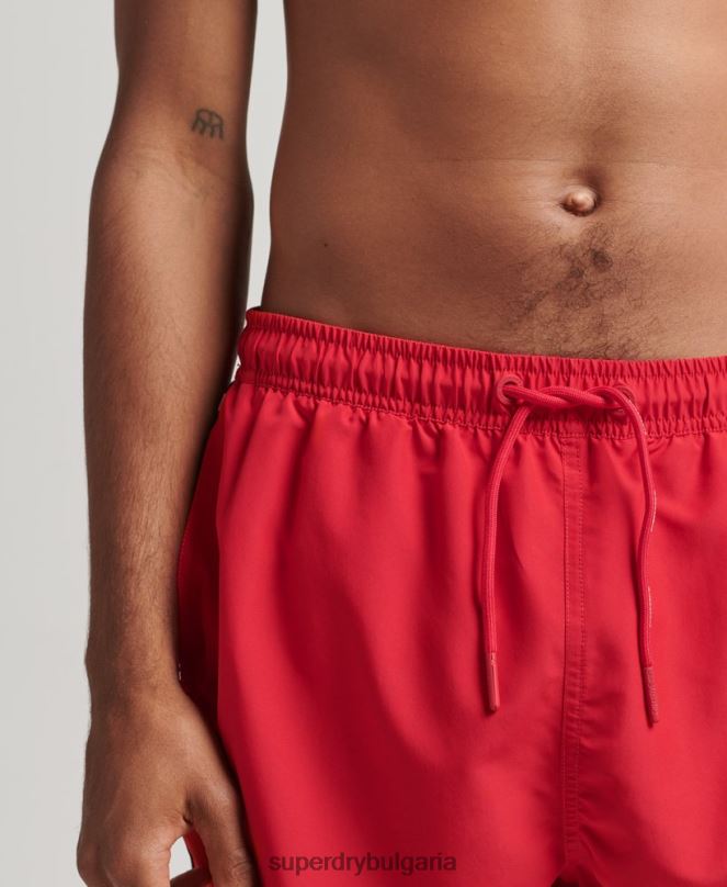 Superdry облекло N00H451 червен мъже лента 15 инча рециклирани бански шорти