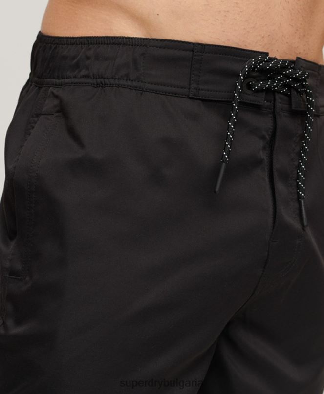 Superdry облекло N00H57 черен мъже спортно облекло рециклирани шорти