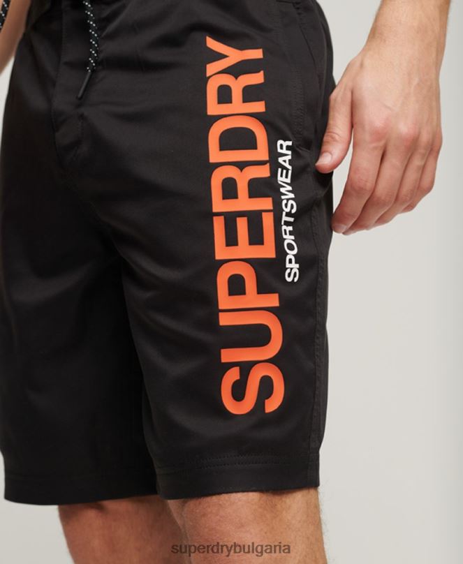 Superdry облекло N00H57 черен мъже спортно облекло рециклирани шорти