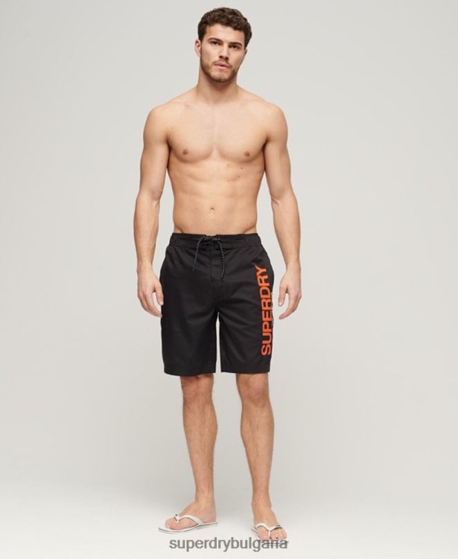 Superdry облекло N00H57 черен мъже спортно облекло рециклирани шорти