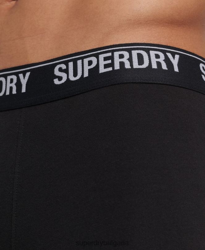 Superdry облекло N00H1597 черен мъже Боксери от органичен памук троен пакет