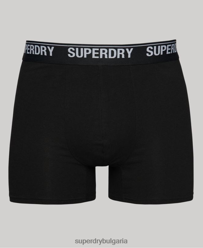 Superdry облекло N00H1597 черен мъже Боксери от органичен памук троен пакет