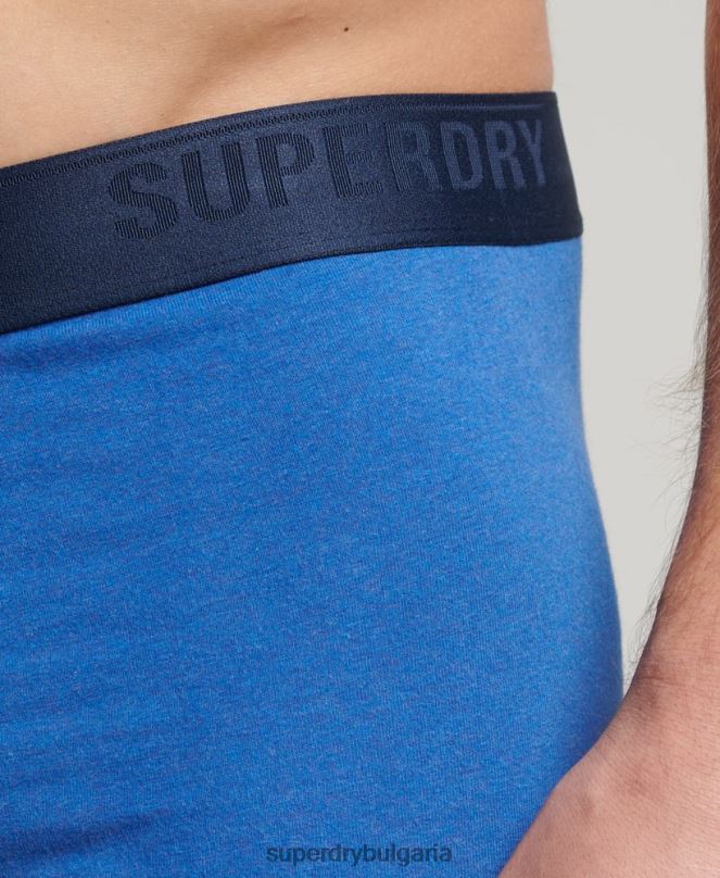 Superdry облекло N00H1598 син мъже органичен памук боксьор мулти троен пакет