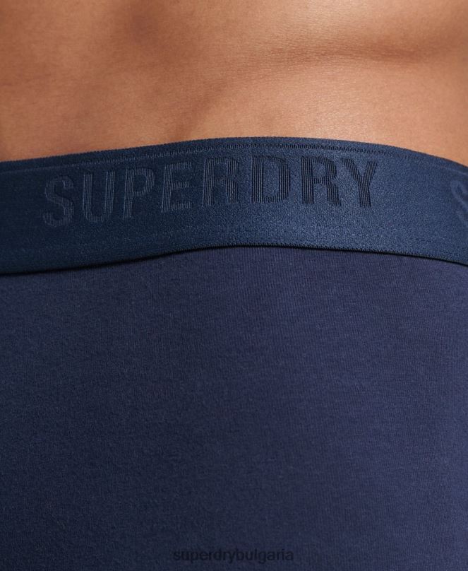 Superdry облекло N00H1600 военноморски флот мъже Боксери от органичен памук троен пакет