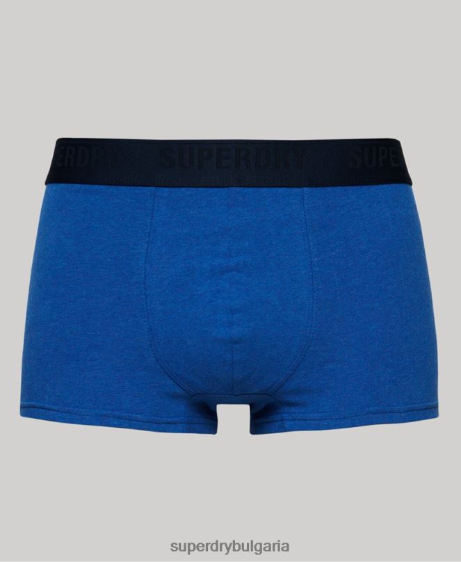 Superdry облекло N00H1606 син мъже органичен памук багажник тройна опаковка