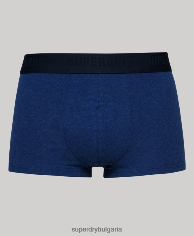 Superdry облекло N00H1606 син мъже органичен памук багажник тройна опаковка