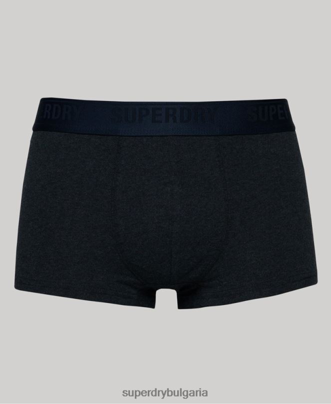 Superdry облекло N00H1606 син мъже органичен памук багажник тройна опаковка