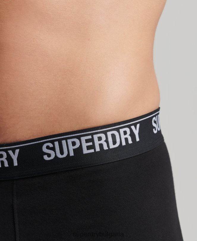 Superdry облекло N00H1613 черен мъже органичен памук боксьор мулти троен пакет