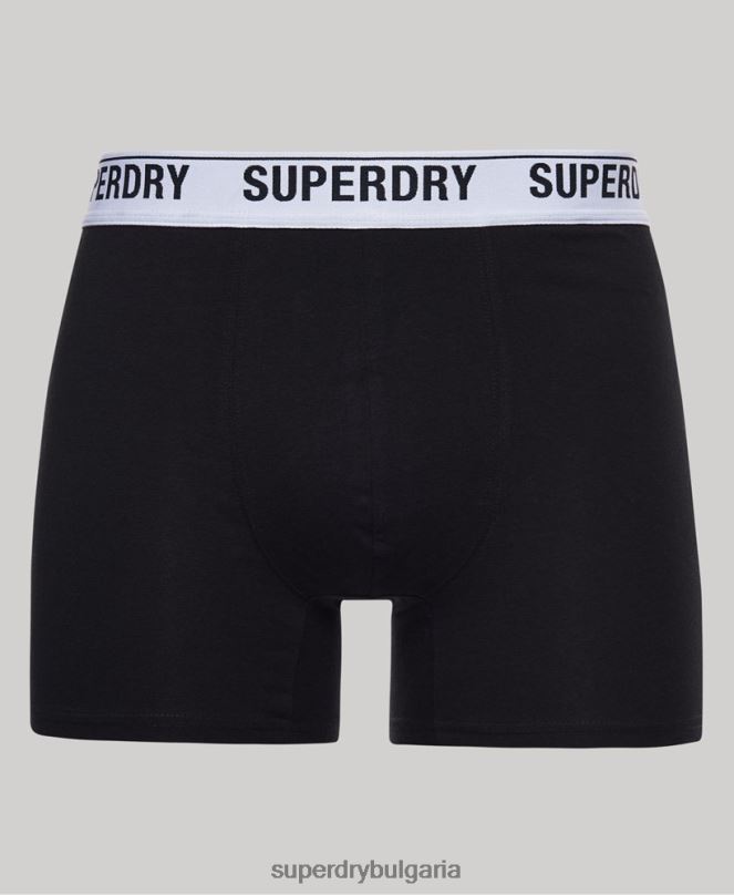 Superdry облекло N00H1613 черен мъже органичен памук боксьор мулти троен пакет