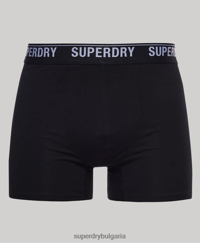 Superdry облекло N00H1613 черен мъже органичен памук боксьор мулти троен пакет