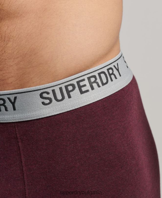 Superdry облекло N00H1614 червен мъже Боксери от органичен памук троен пакет