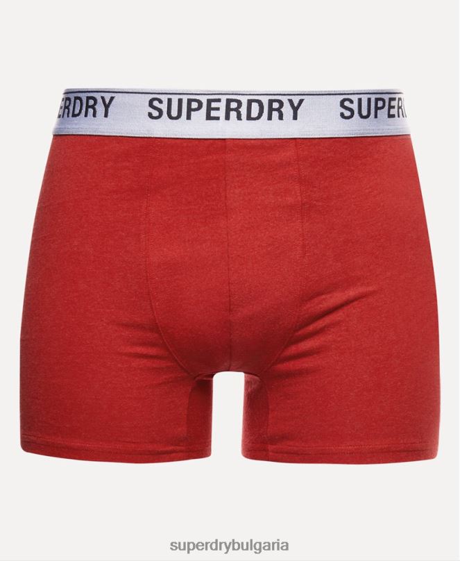 Superdry облекло N00H1614 червен мъже Боксери от органичен памук троен пакет