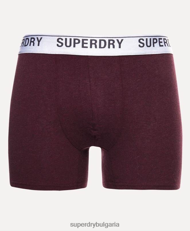Superdry облекло N00H1614 червен мъже Боксери от органичен памук троен пакет
