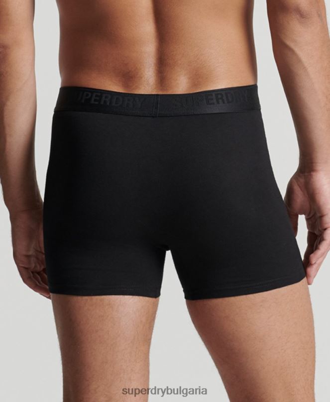Superdry облекло N00H1617 черен мъже Боксери от органичен памук троен пакет
