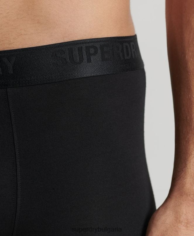 Superdry облекло N00H1617 черен мъже Боксери от органичен памук троен пакет