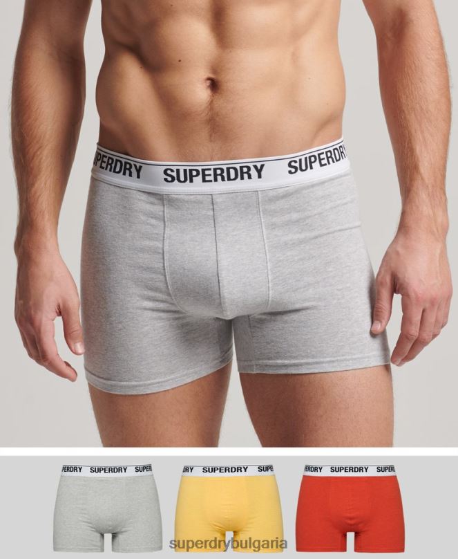 Superdry облекло N00H1618 оранжево мъже Боксери от органичен памук троен пакет