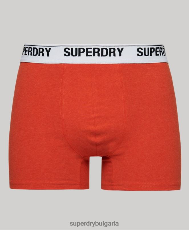 Superdry облекло N00H1618 оранжево мъже Боксери от органичен памук троен пакет
