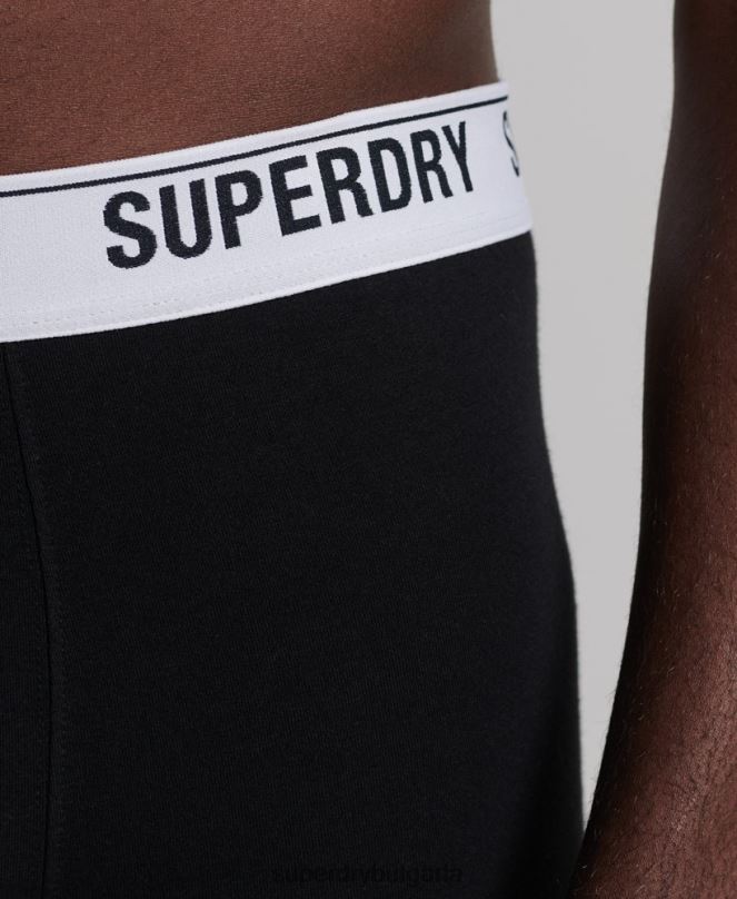 Superdry облекло N00H1622 черен мъже Боксери от органичен памук троен пакет